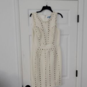 ANTONIO MELANI Cream Studded Mini Dress